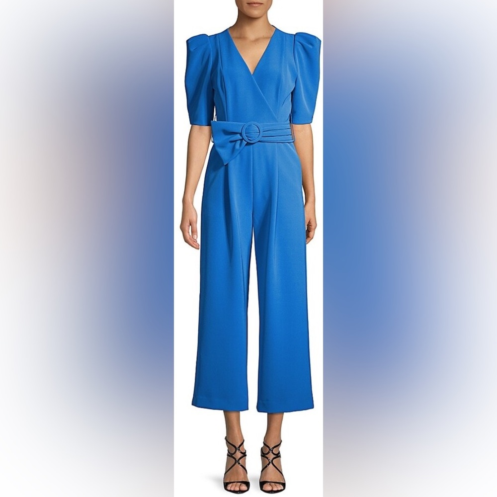 Black Halo Blue Statement Jumpsuit EUC $435 MSRP - Picture 5 of 5
